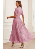 Elea Lace Maxi Dress in Pink