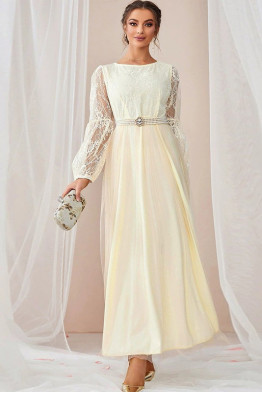 Allegra Lace Maxi Dress in Apricot