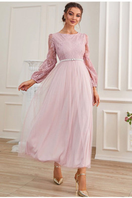 Allegra Lace Maxi Dress in Pink