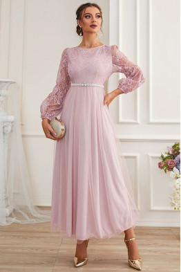 Allegra Lace Maxi Dress in Pink