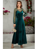 Velora Sheer Sleeves Maxi Dress