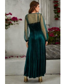 Velora Sheer Sleeves Maxi Dress