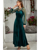 Velora Sheer Sleeves Maxi Dress