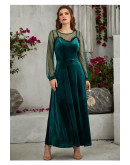 Velora Sheer Sleeves Maxi Dress