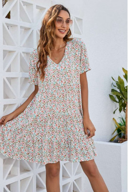 Ditsy Floral Pink Day Dress