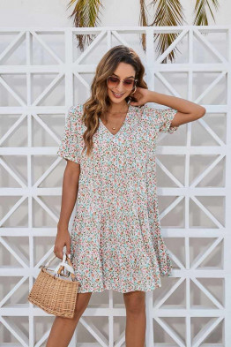 Ditsy Floral Pink Day Dress