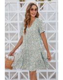 Ditsy Floral Skyblue Day Dress