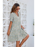 Ditsy Floral Skyblue Day Dress