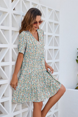Ditsy Floral Skyblue Day Dress