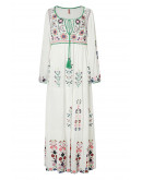 Boho White Embroidered Maxi Dress