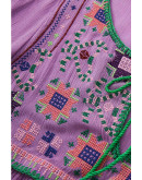 Boho Lavender Embroidered Maxi Dress