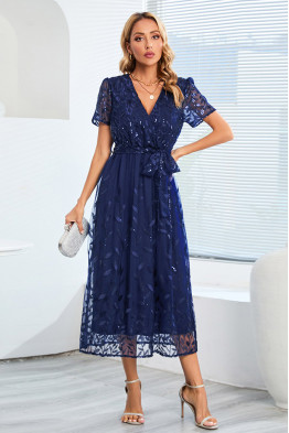 Giorgia Lace Formal Dress in Blue