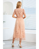 Giorgia Lace Dress in Peachy Pink