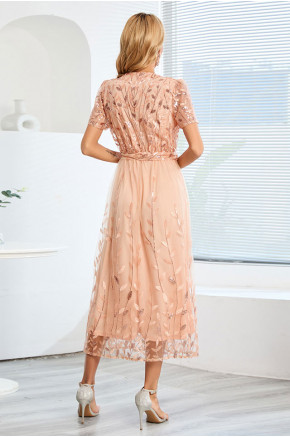 Giorgia Lace Dress in Peachy Pink