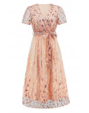 Giorgia Lace Dress in Peachy Pink