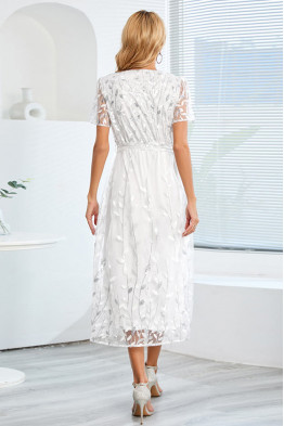 Giorgia Lace Formal Dress in White