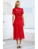 Giorgia Lace Formal Dress in Red