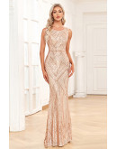 Geometric Sequin Wedding Guest Dress