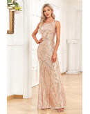 Geometric Sequin Wedding Guest Dress