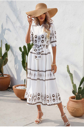 Felicite Boho Charm Dress in White