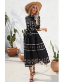 Felicite Boho Charm Dress in Black