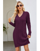Vibe Knit Burgundy Sweater Dress