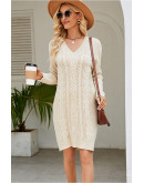 Vibe Knit Cream Sweater Dress