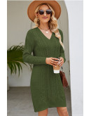 Vibe Knit Green Sweater Dress