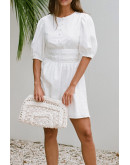 Bonnie Puff Sleeve White Dress