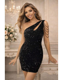 Aurora Sequin Cutout Dress in Black
