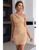 Aurora Sequin Cutout Dress in Gold
