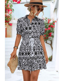 Tribal Charm Black Shirt Dress