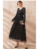 Noir Blossom Elegance Dress