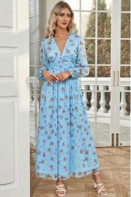 SkyBlue Petal Charm Dress