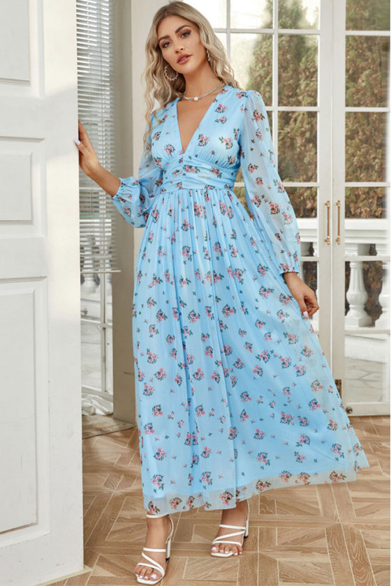 SkyBlue Petal Charm Dress