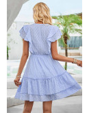 Melanie Basic Textured Blue Dress