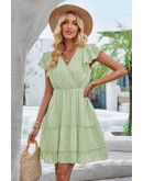 Melanie Basic Textured Light Green Dress