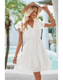 Melanie Basic Textured White Dress