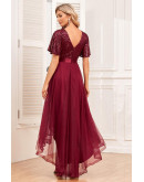 Moonlit Mirage Tulle Dress in Burgundy