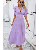 Enya Cutout Purple Summer Dress