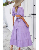 Enya Cutout Purple Summer Dress