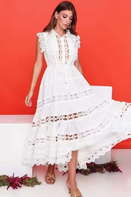 Vintage Breeze White Lace Dress