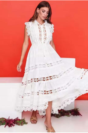 Vintage Breeze White Lace Dress