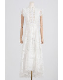 Vintage Breeze White Lace Dress