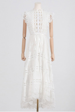 Vintage Breeze White Lace Dress