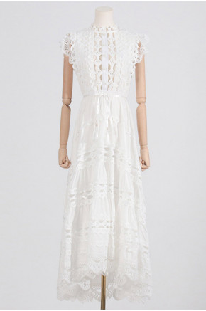 Vintage Breeze White Lace Dress