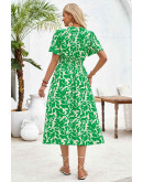 Freya Floral Print Dress in Green