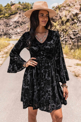 Calais Black Boho Dress