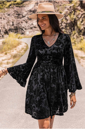 Calais Black Boho Dress