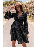 Calais Black Boho Dress